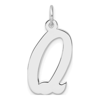 Sterling Silver Script Letter Q Charm