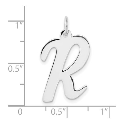 Sterling Silver Script Letter R Charm – view 5