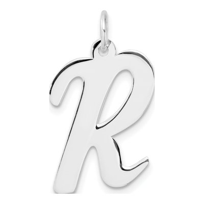 Sterling Silver Script Letter R Charm