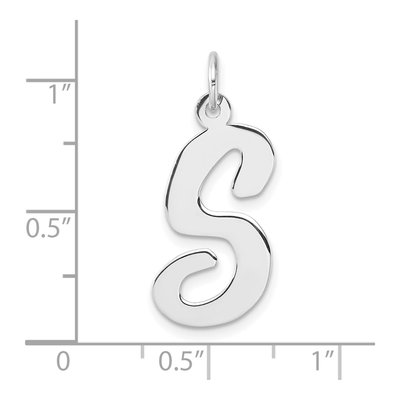 Sterling Silver Script Letter S Charm – view 5