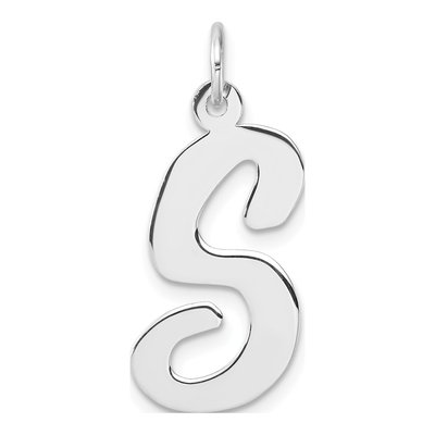 Sterling Silver Script Letter S Charm