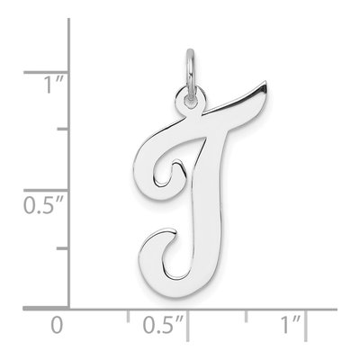 Sterling Silver Script Letter T Charm – view 5
