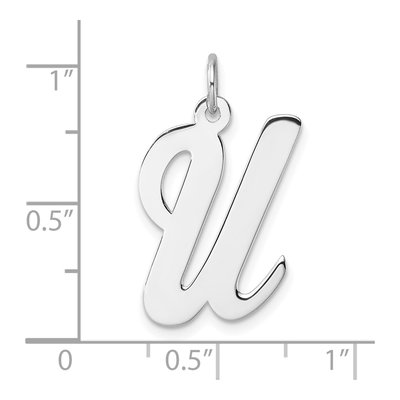 Sterling Silver Script Letter U Charm – view 5