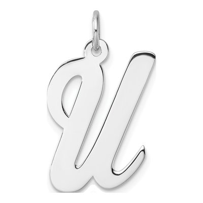 Sterling Silver Script Letter U Charm