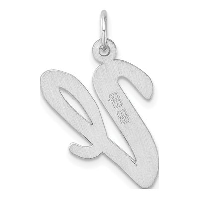 Sterling Silver Script Letter V Charm – view 4