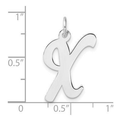 Sterling Silver Script Letter X Pendant – view 5