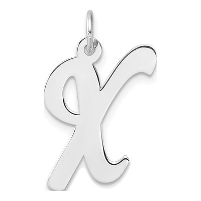 Sterling Silver Script Letter X Pendant