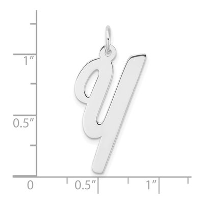 Sterling Silver Script Letter Y Pendant – view 5