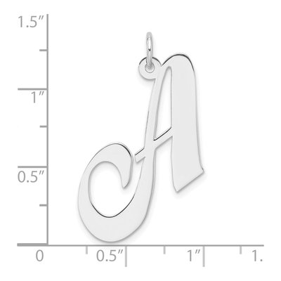 Sterling Silver Script Letter A Pendant – view 5