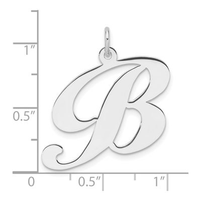 Sterling Silver Fancy Script Letter B Charm – view 5