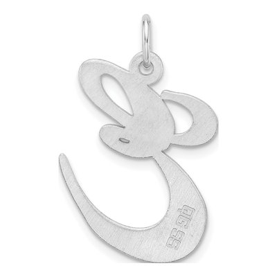 Sterling Silver Script Letter E Charm – view 4