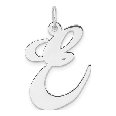 Sterling Silver Script Letter E Charm