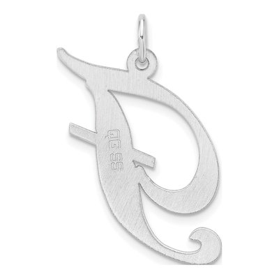 Sterling Silver Script Letter F Pendant – view 4
