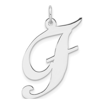 Sterling Silver Script Letter F Pendant