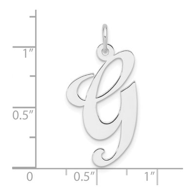 Sterling Silver Initial G Charm | Rhodium-Plated – view 5