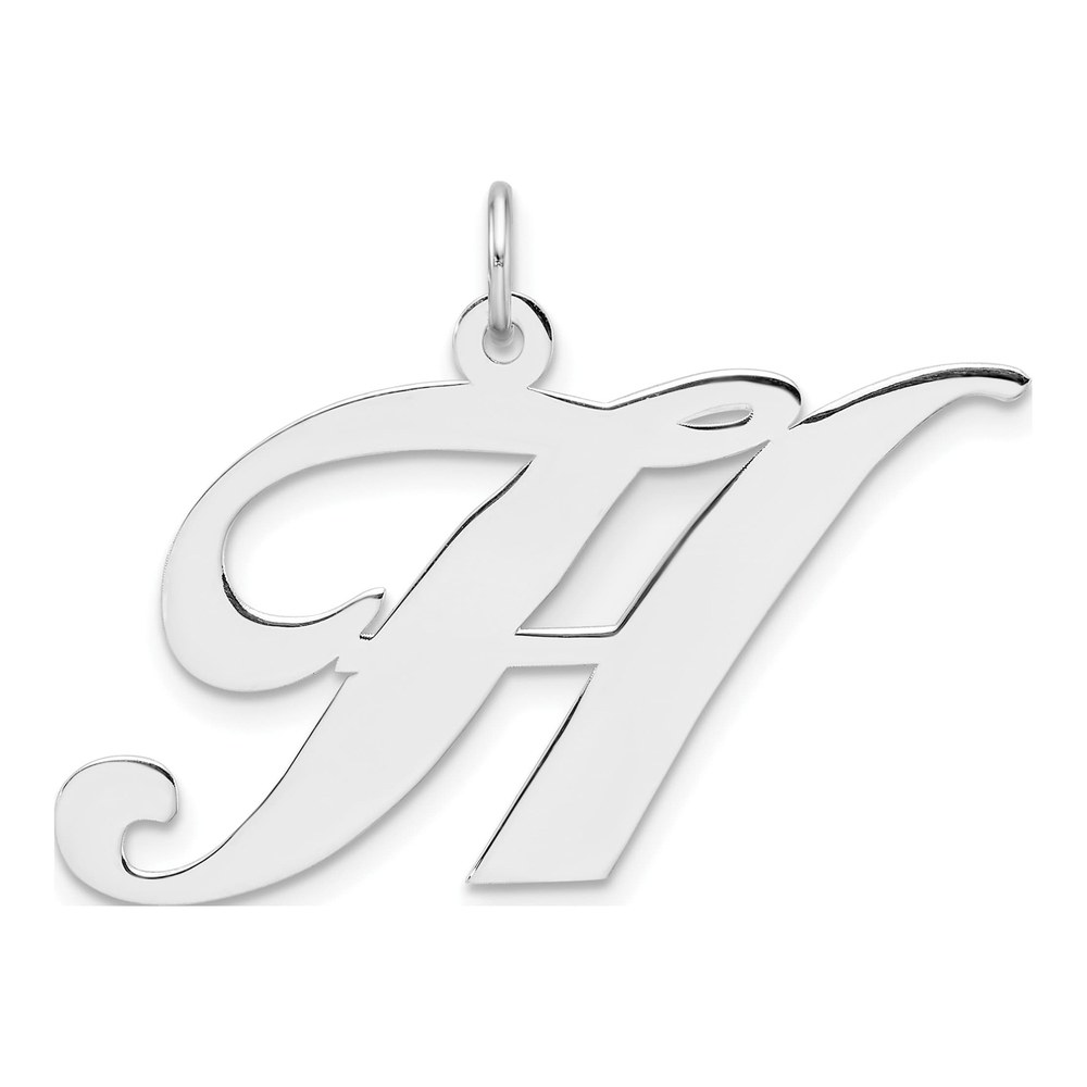 Sterling Silver Script Letter H Pendant