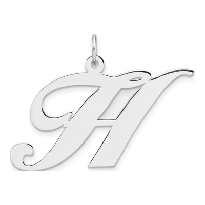 Sterling Silver Script Letter H Pendant