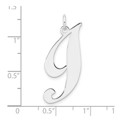 Sterling Silver Script Letter I Initial Charm – view 5