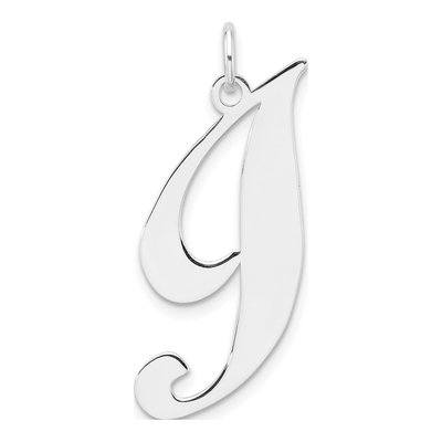 Sterling Silver Script Letter I Initial Charm