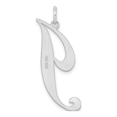 Sterling Silver Large Script Letter J Charm – view 4
