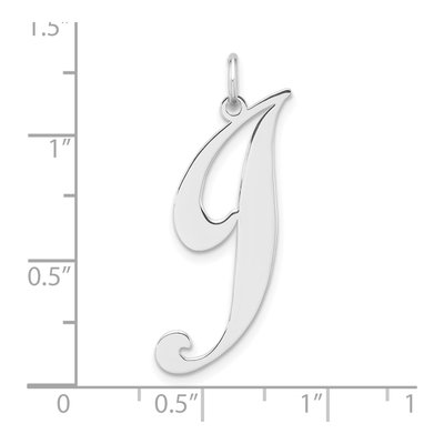 Sterling Silver Large Script Letter J Charm – view 5