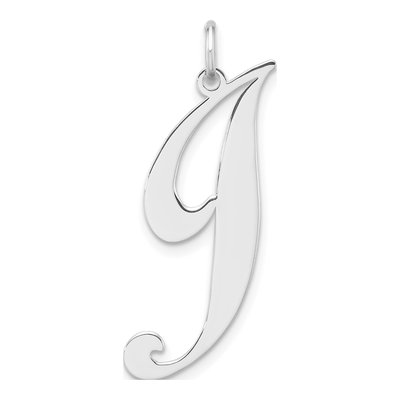 Sterling Silver Large Script Letter J Charm