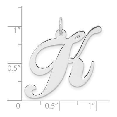 Sterling Silver Script Letter K Charm – view 5
