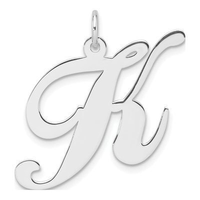 Sterling Silver Script Letter K Charm