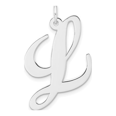 Sterling Silver Script Letter L Charm