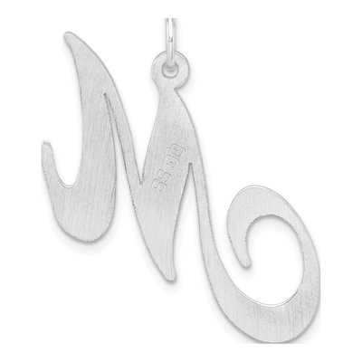 Sterling Silver Large Script Letter M Charm – view 4