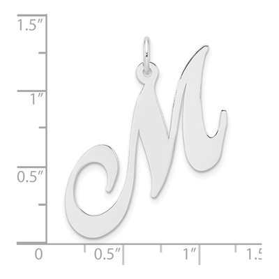 Sterling Silver Large Script Letter M Charm – view 5