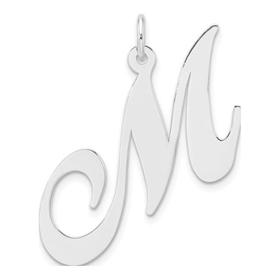 Sterling Silver Large Script Letter M Charm