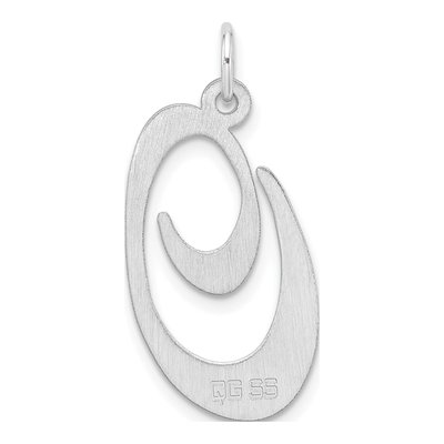 Sterling Silver Script Letter O Pendant – view 4