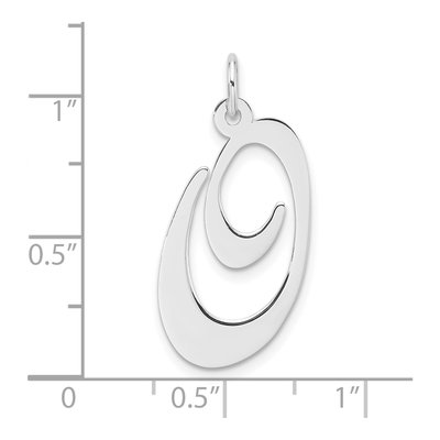 Sterling Silver Script Letter O Pendant – view 5