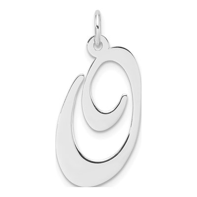 Sterling Silver Script Letter O Pendant