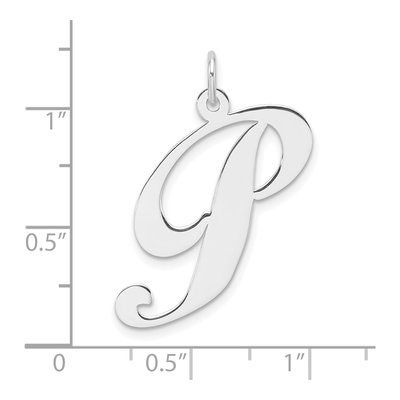 Sterling Silver Script Letter P Charm – view 5