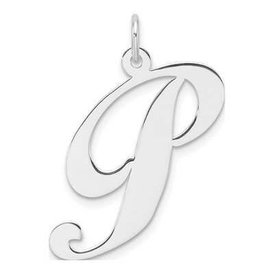 Sterling Silver Script Letter P Charm