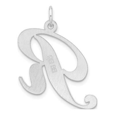 Sterling Silver Script Letter R Charm – view 4