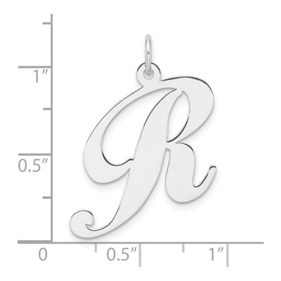 Sterling Silver Script Letter R Charm – view 5