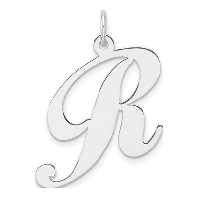 Sterling Silver Script Letter R Charm