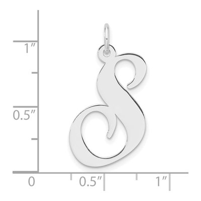 Sterling Silver Script Letter S Charm – view 5