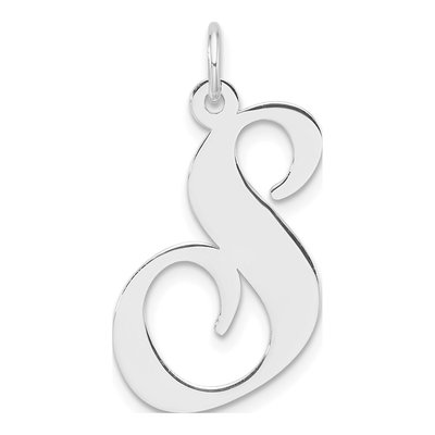 Sterling Silver Script Letter S Charm