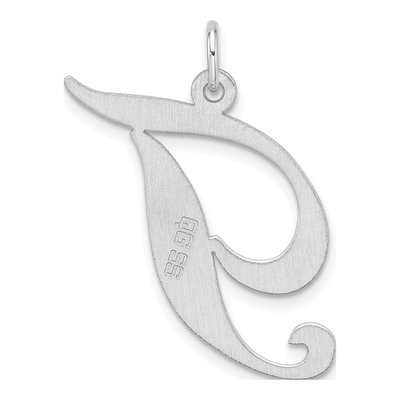 Sterling Silver Script Letter T Pendant – view 4