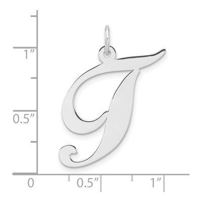 Sterling Silver Script Letter T Pendant – view 5