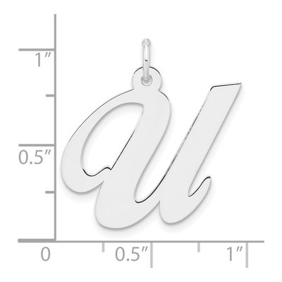 Sterling Silver Script Letter U Charm – view 5