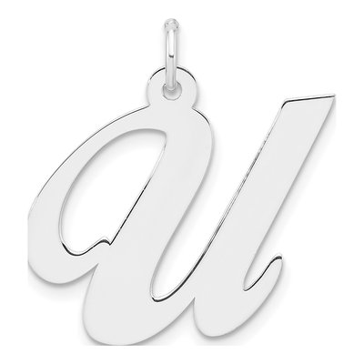Sterling Silver Script Letter U Charm
