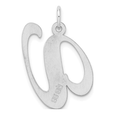 Sterling Silver Script Letter V Charm – view 4