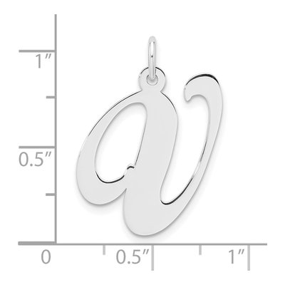 Sterling Silver Script Letter V Charm – view 5