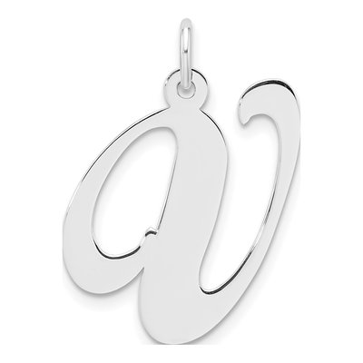 Sterling Silver Script Letter V Charm