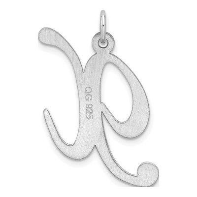 Sterling Silver Script Letter X Charm – view 4